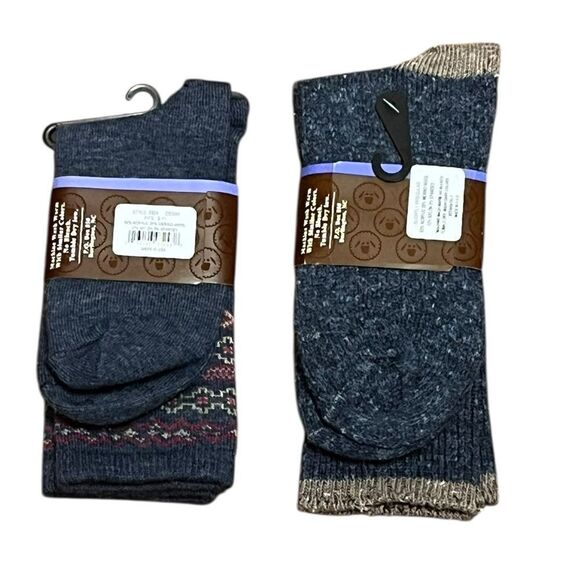 Merino Wool Blend Sock Bundle, 2 Pairs, Blue, Size 6-9, NWT - Picture 2 of 6